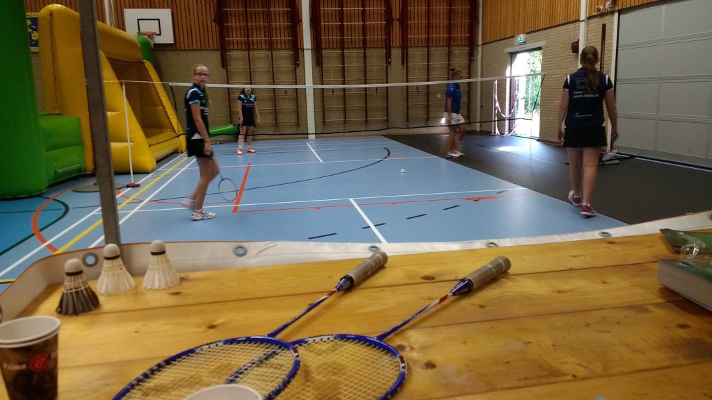 Badminton net en rackets